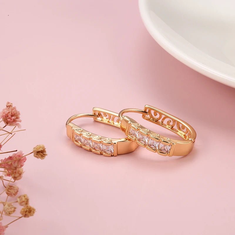 Zircon Hoop Earrings Women