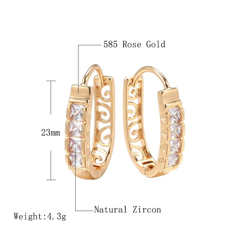 Zircon Hoop Earrings Women