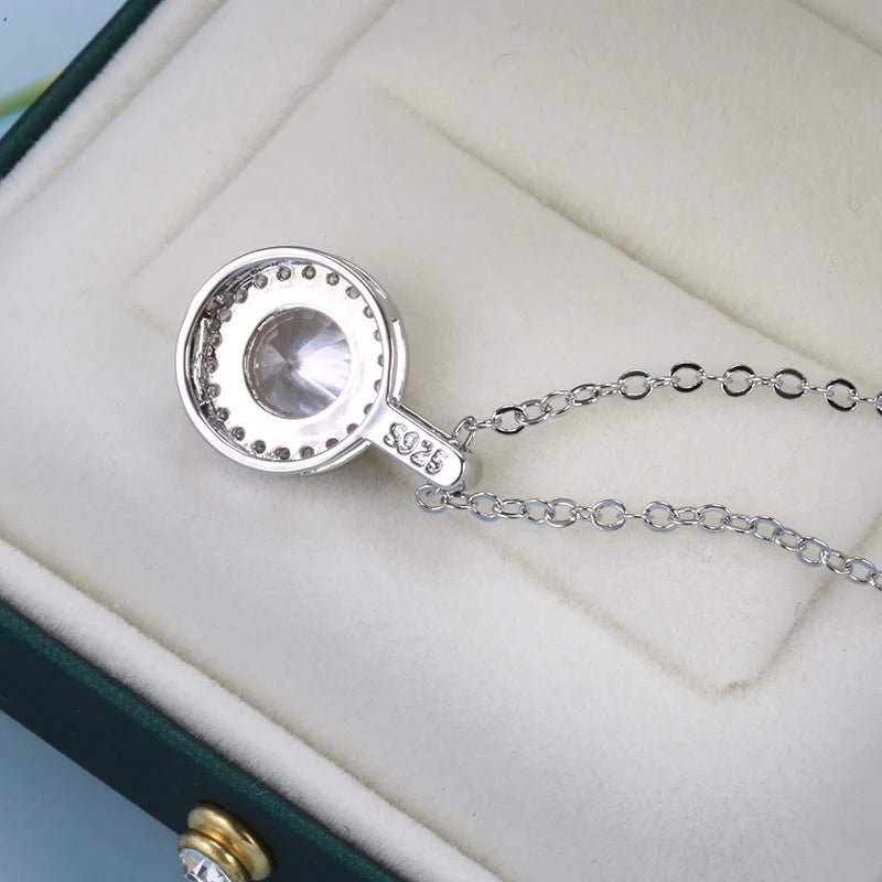 Simple Shiny Natural Zircon Round Pendant Necklace