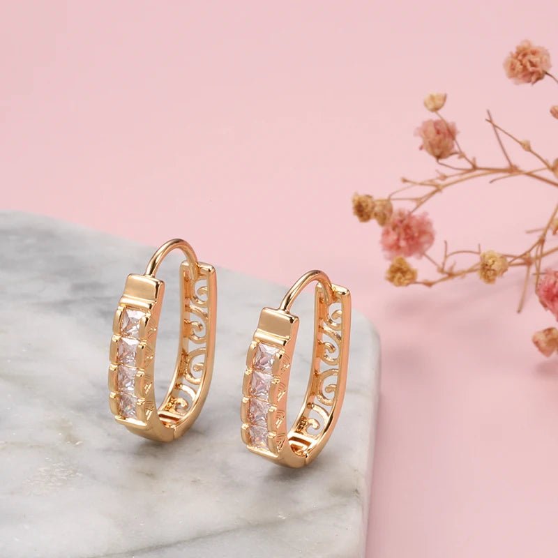 Zircon Hoop Earrings Women