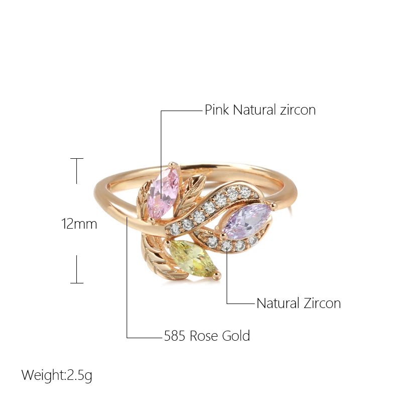 Gold Crystal Flower Ring