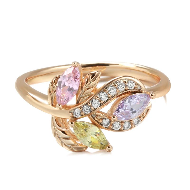 Gold Crystal Flower Ring