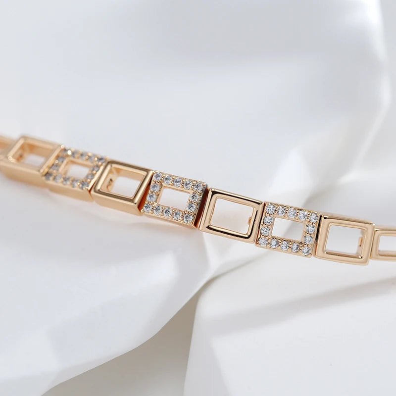 Rose Gold Square Link Bracelet For Women