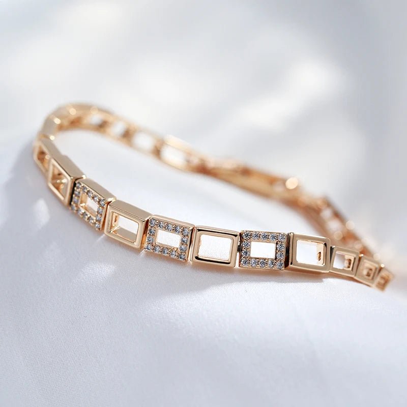 Rose Gold Square Link Bracelet For Women