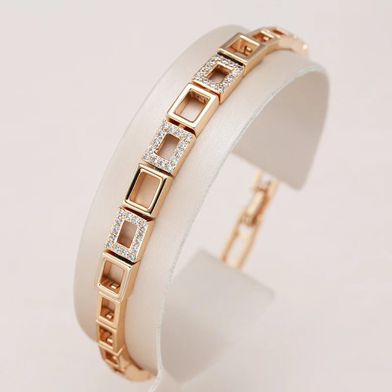 Rose Gold Square Link Bracelet For Women