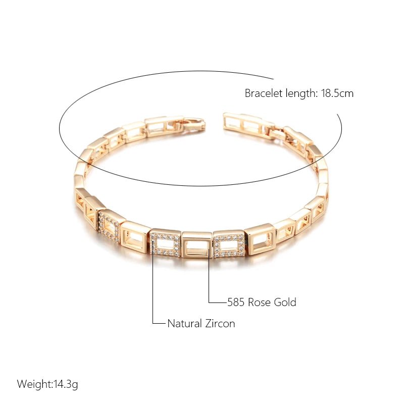 Rose Gold Square Link Bracelet For Women