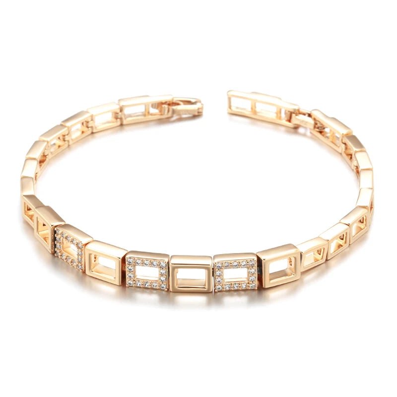 Rose Gold Square Link Bracelet For Women