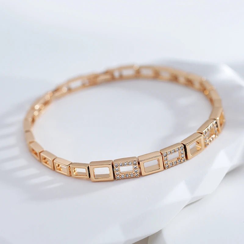 Rose Gold Square Link Bracelet For Women