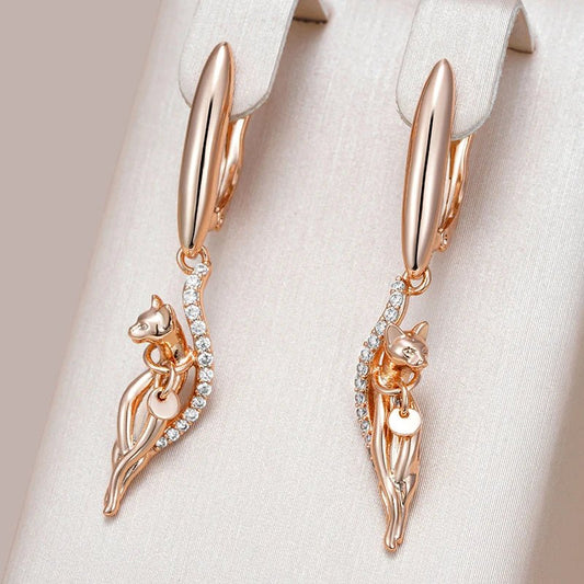 Zircon Long Drop Earrings