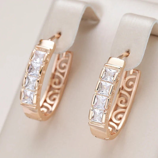 Zircon Hoop Earrings Women